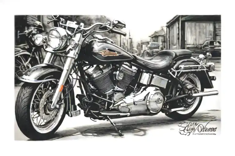 harley davidson motorcycle tattoo design idea