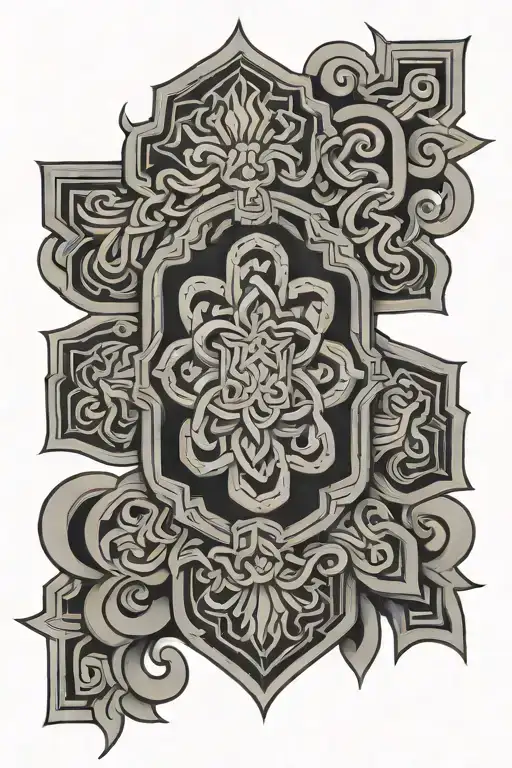Tibetan endless knot mandala design incorporating elements tattoo design idea