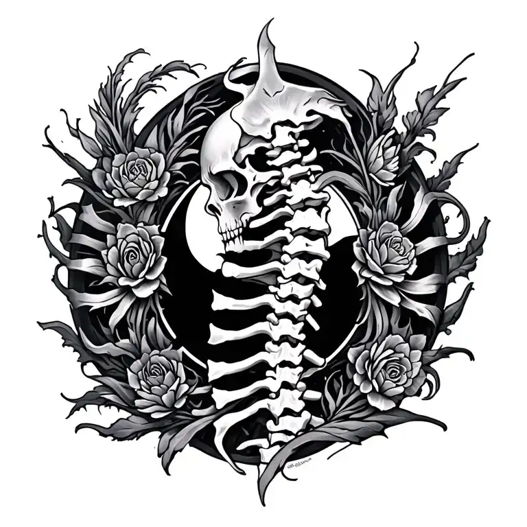 spine tattoo 7 days of creation tattoo design idea