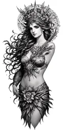 artemis goddess tattoo design idea