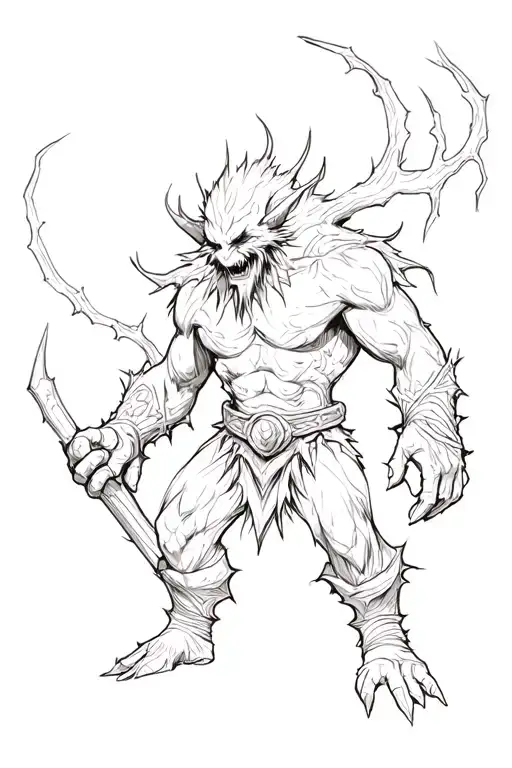 Warhammer blood bowl treeman tattoo design idea