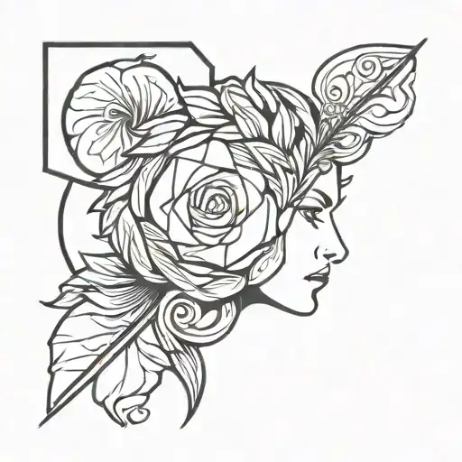 Domestic Violence survivor symbol mixed with leo zodiac sign tattoo design idea
