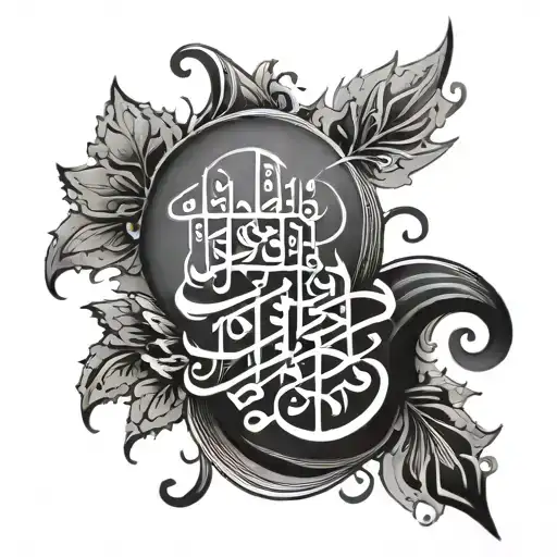 Create a tattoo design with the Persian phrase "This will also pass". Use elegant Persian calligraphy with a modern minimalist tattoo design idea