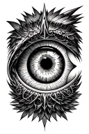 Norse Raven Eyeball Tricep Knowledge tattoo design idea