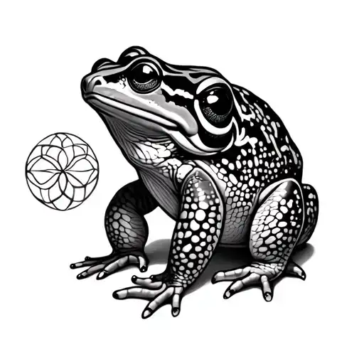 seed of life bufo toad side view tattoo design idea
