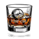 bourbon glass last call MMXVI tattoo design idea