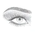 a woman's eyelashes tattoo design idea