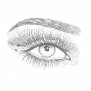 a woman's eyelashes tattoo design idea