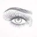 a woman's eyelashes tattoo design idea