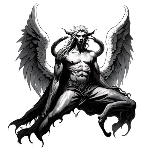 Angel Killing Demon tattoo design idea
