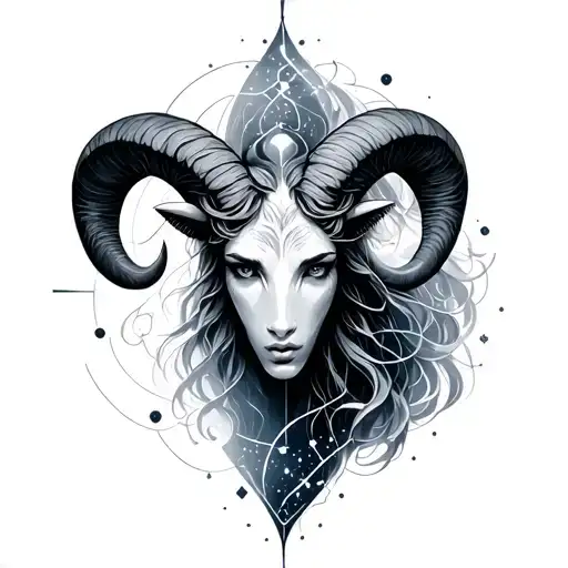 combination of Aries, Aquarius and Gemini constellation tattoo design idea