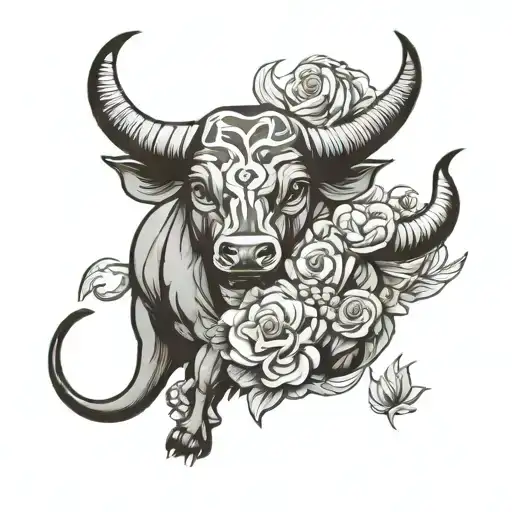 Taurus and cancer zodiac sign tattoo design idea