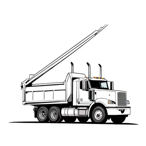 kenworth dump truck driving tattoo design idea
