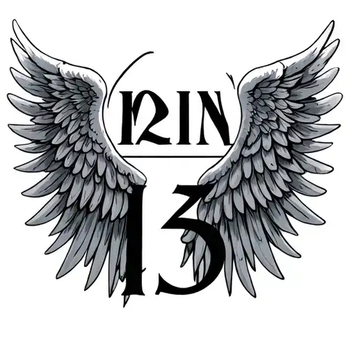 the date april 3rd in roman numerals with angel wings tattoo design idea