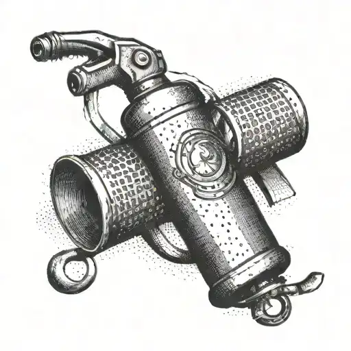 fire extinguisher spraying  tattoo design idea