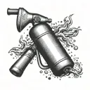 fire extinguisher spraying  tattoo design idea