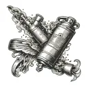 fire extinguisher spraying  tattoo design idea
