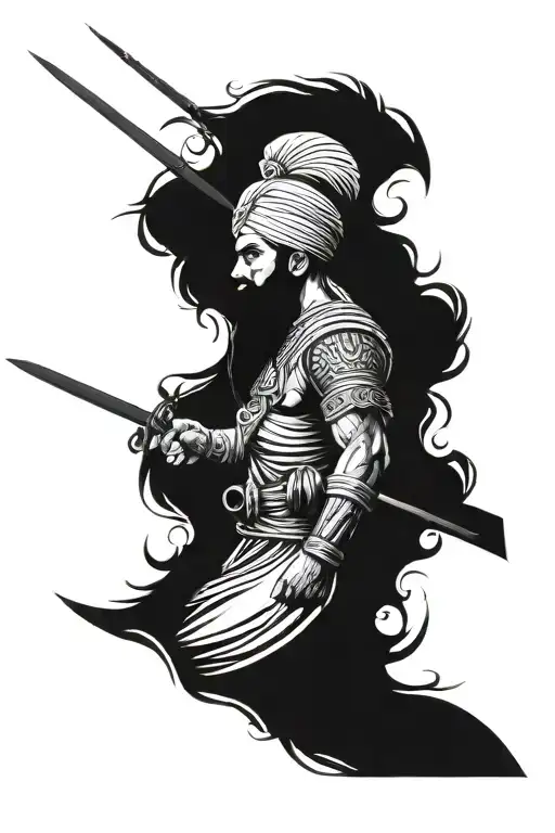 Sikh warrior tattoo design idea