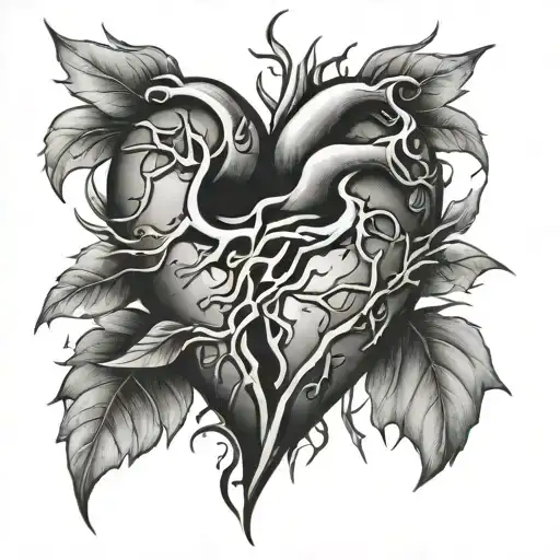 healing broken heart   tattoo design idea