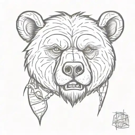 angry CARTOON GANGSTER BEAR FACE tattoo design idea