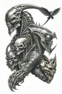alien vs predator tattoo design idea
