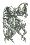 alien vs predator tattoo design idea