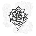 Desert rose tattoo design idea