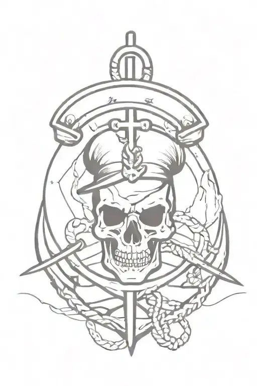 on the whole forearm . There should be an anchor, a machine gun, a skull with a Marine beret tattoo design idea