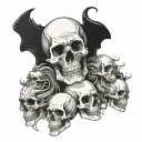 Skulls and ghosts  tattoo design idea