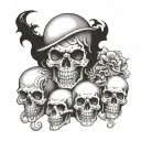 Skulls and ghosts  tattoo design idea