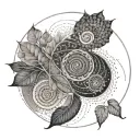 Abstract representation of the cycle of life and growth inspired by the Fibonacci spiral tattoo design idea