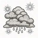 rain cloud tiny with a ray tattoo design idea