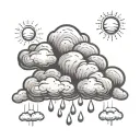 rain cloud tiny with a ray tattoo design idea