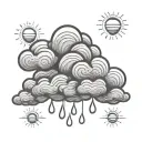 rain cloud tiny with a ray tattoo design idea