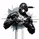 Cyberpunk 2077 cyberware symetrical and geometrical tattoo design idea