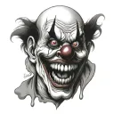 screaming evil clown face tattoo design idea