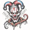 evil jester tattoo design idea