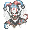 evil jester tattoo design idea