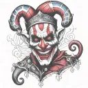 evil jester tattoo design idea
