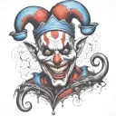 evil jester tattoo design idea