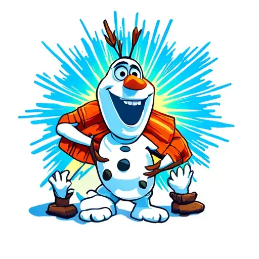 Olaf under a bright spotlight shining down on them tattoo design idea