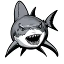shark with laser beam on its head  tattoo design idea