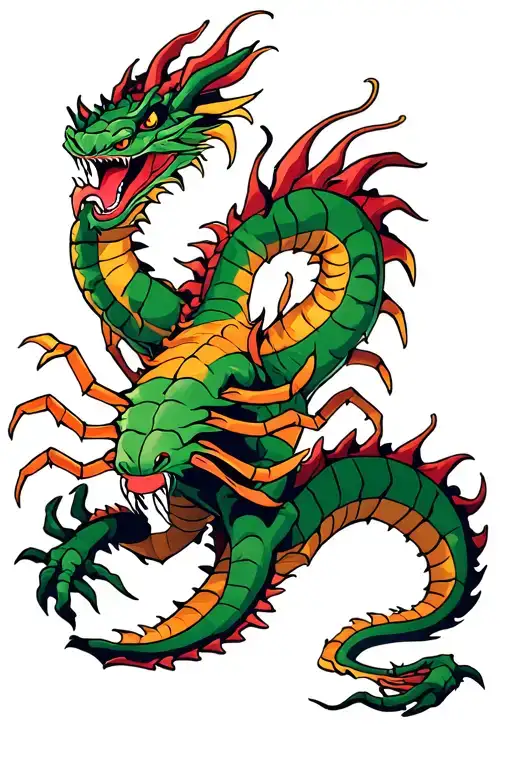 Scorpio zodiac fighting a dragon tattoo design idea