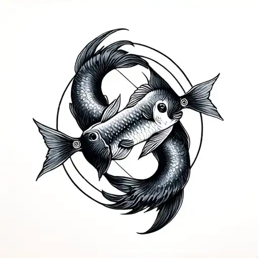 Pisces And Sagittarius tattoo design idea