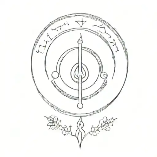 Virgo sign, earth element, planet mercury tattoo design idea