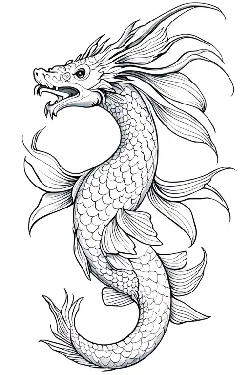 koi fish dragon tattoo design idea
