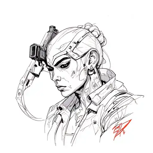 cyberpunk 2077 tattoo design idea