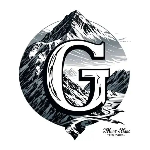 Mont Blanc with the letter G tattoo design idea