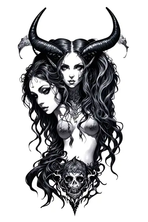 incubus and succubus tattoo design idea