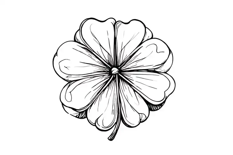 5 leaf clover tattoo design idea